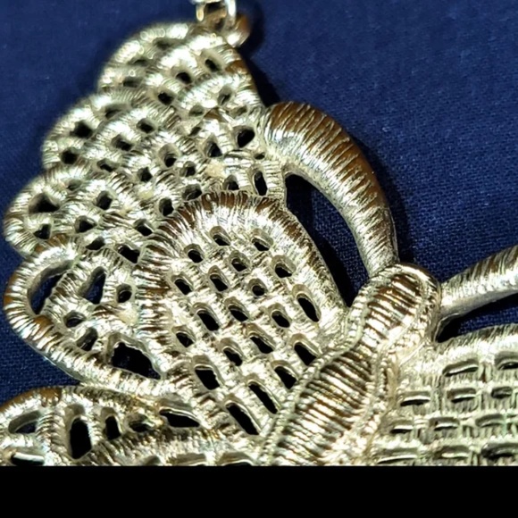 Large Butterfly Statement Filagree Necklace - Picture 10 of 12